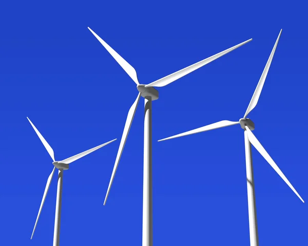 Wind Generator Turbines over Blue Sky — Stock Photo, Image