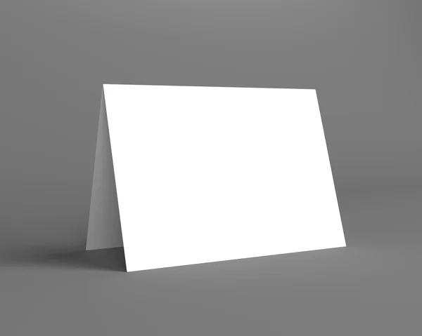 Wyświetlacz biały biurko na szarym tle — Zdjęcie stockowe