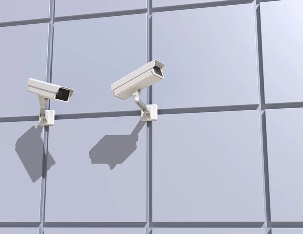 Säkerhet kameran monteras på fasaden av byggnaden — Stockfoto