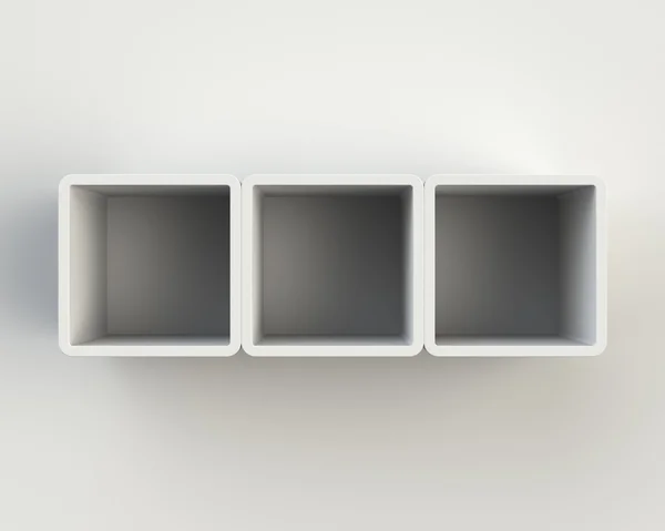 Moderno estante del libro blanco en la pared — Foto de Stock