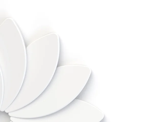 3D streszczenie biały kwiat na białym tle — Zdjęcie stockowe