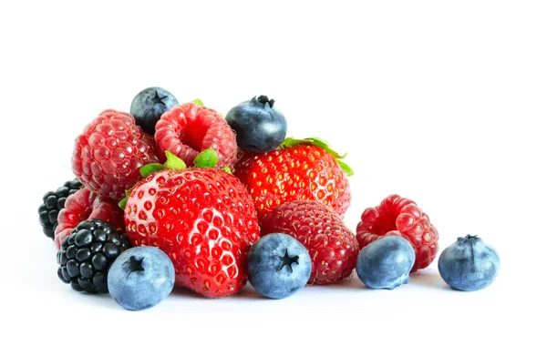 Big Pile of Fresh Berries on the White — Stock Photo, Image
