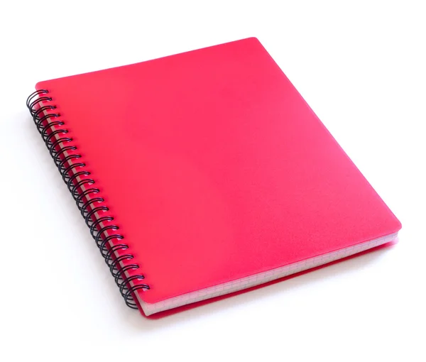Red Spiral Notebook Isolated on the White Background — Stock Photo, Image