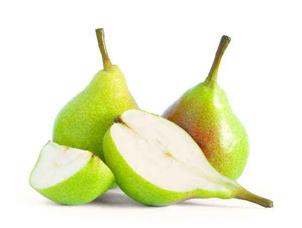 新鮮な熟した梨、白い背景で隔離のグループ — ストック写真