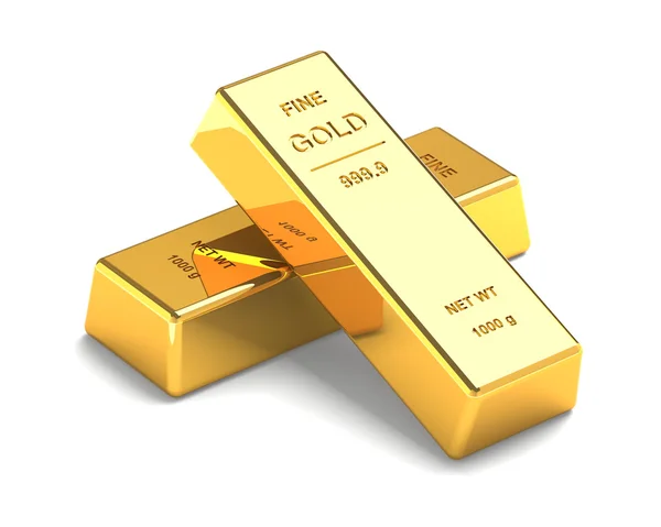 Conjunto de barras de oro aisladas sobre el fondo blanco — Foto de Stock