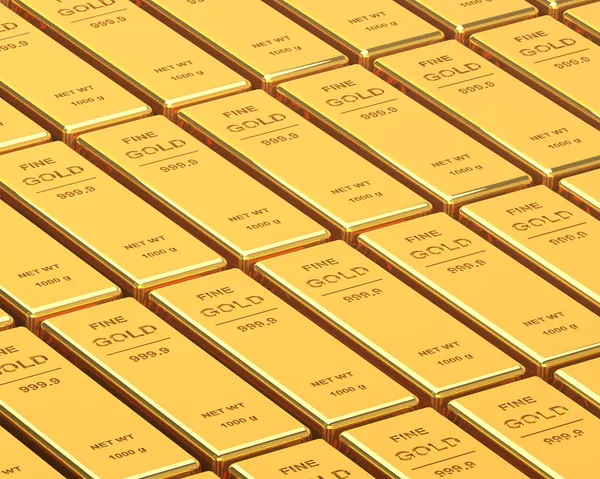 Gran conjunto de barras de oro — Foto de Stock