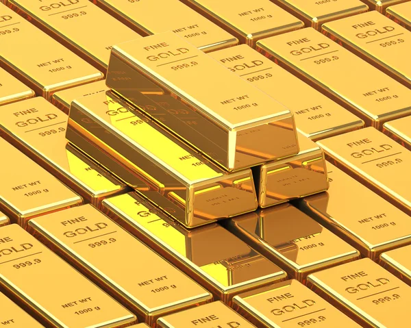 Big Set of Gold bars — Stock Photo, Image