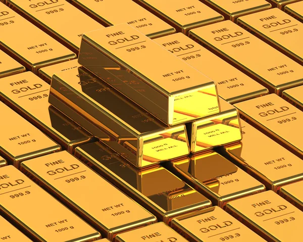Big Set of Gold bars — Stock Photo, Image