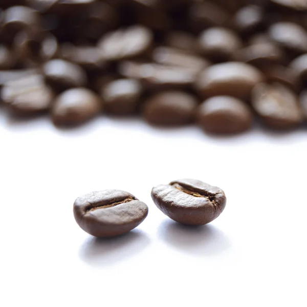 Big Heap of Brown Coffee Beans Isolated on White Background — Stock Photo, Image