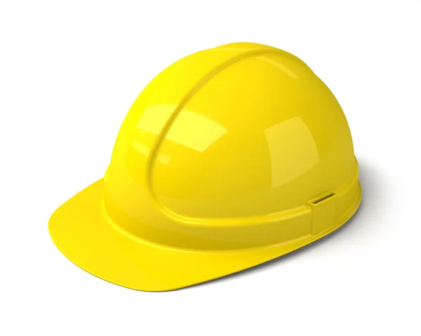 흰색 바탕에 노란색 안전 헬멧 — 스톡 사진