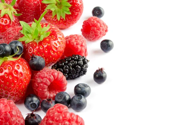 Big Pile of Fresh Berries on White Background — Stock Photo, Image