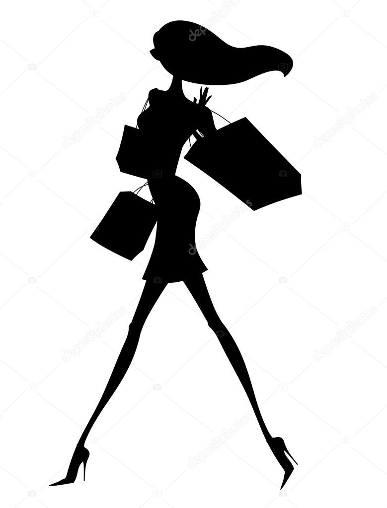 Sexy Young Shopper Silhouette