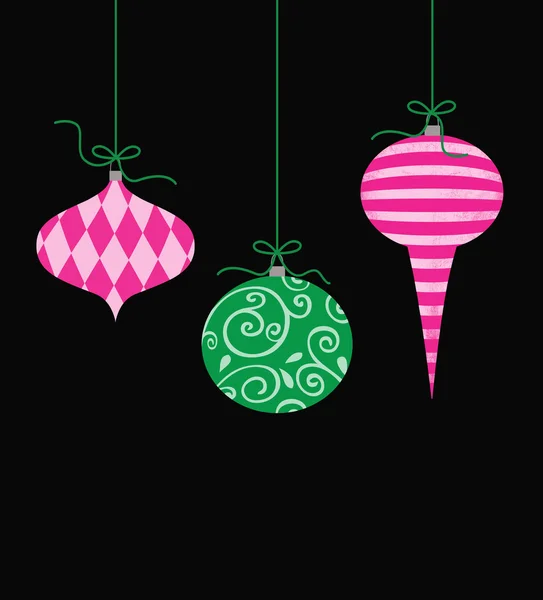 Whimsical Hanging Christmas Ornaments — Stock Photo, Image