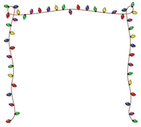 Festive Christmas Lights Frame — Stock Photo, Image