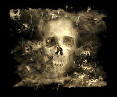 Skull With Smoke Demons clipart