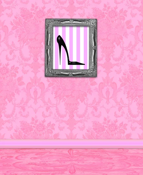 Boudoir parede de rosa Damasco — Fotografia de Stock