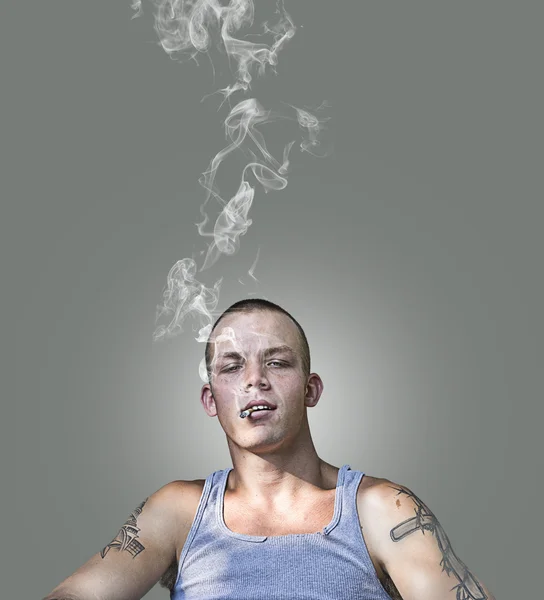 Handsome Young Punk Smoking — Stock Photo, Image