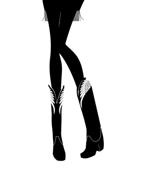 Sexy cowgirl gambe silhouette — Foto Stock