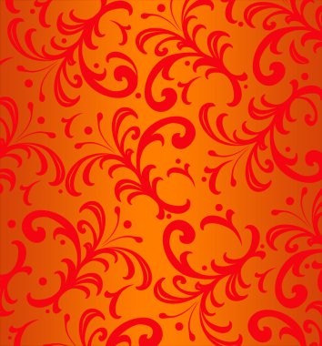 Kırmızı çiçekli dikenli swirls arka planı