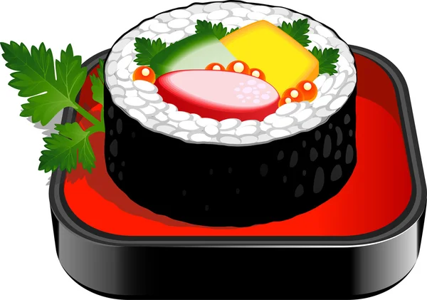 Rolo de sushi — Vetor de Stock
