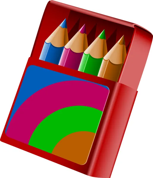 Boîte de crayons — Image vectorielle