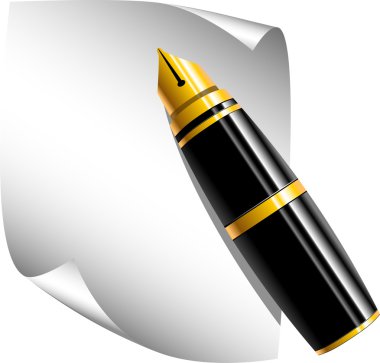 Pen and paper clipart