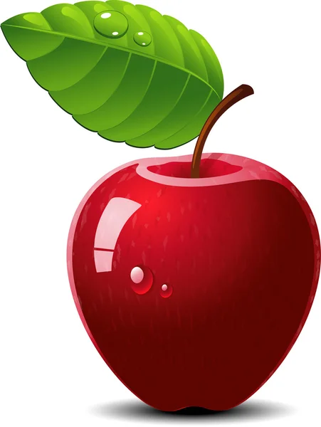 Manzana sobre blanco — Vector de stock