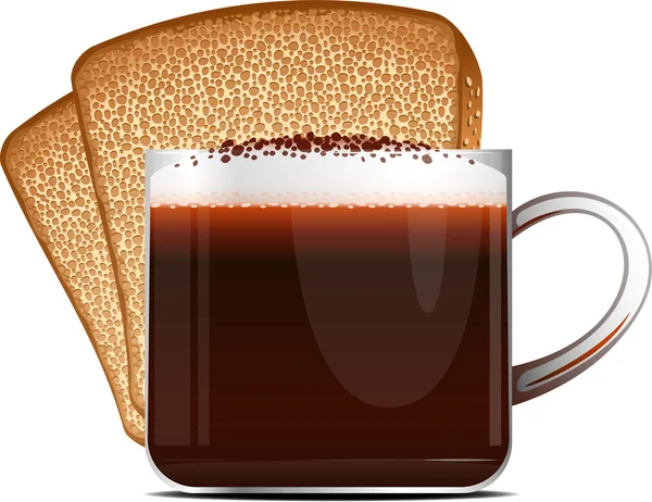 Café et pain grillé — Image vectorielle