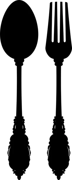 Cutlery (silhouette) — Stock Vector