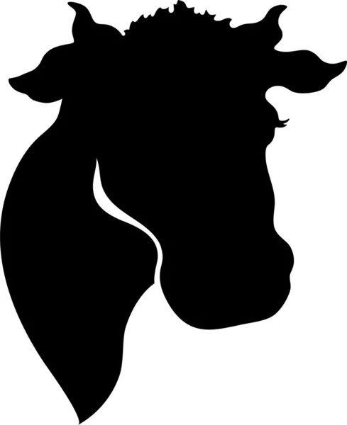 Silhouette of a cow's head — Stock Vector