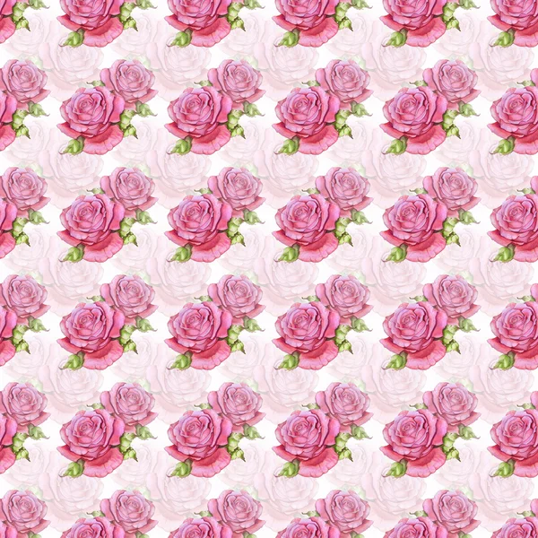 Бесшовный узор с акварельными розами — стоковое фото