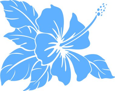 Hibiscus flower. Silhouette clipart