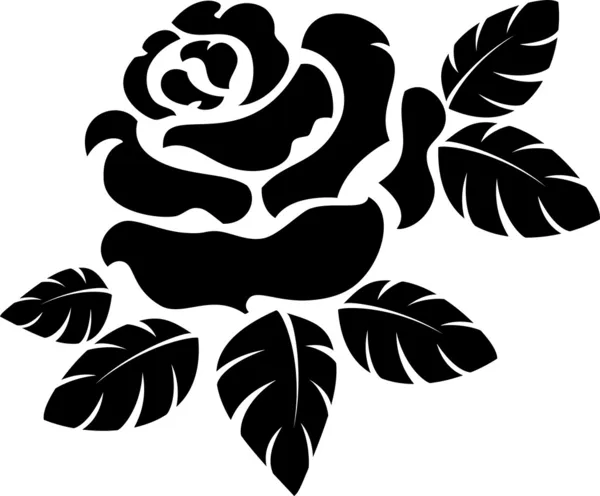 Růže silueta — Stockový vektor