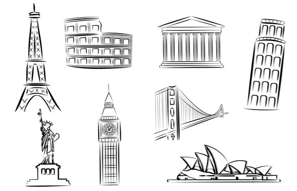 Landmark vectorillustraties — Stockvector