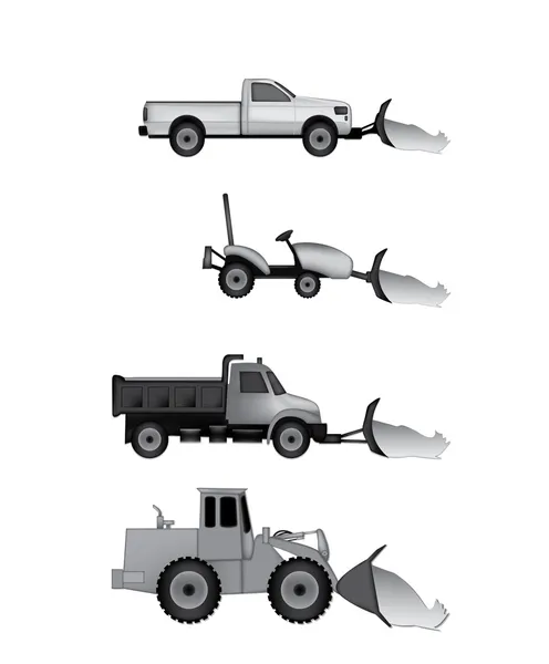 Snow plow vector illustrations — Stock Vector