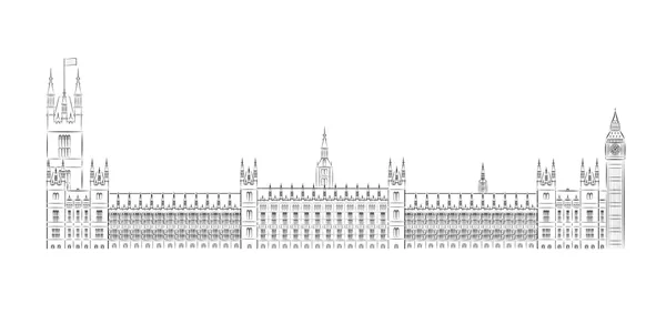 Big Ben'e ve Parlamento vektör çizim evi — Stok Vektör