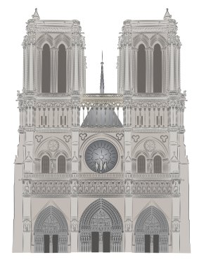 Notre dame vektör çizim