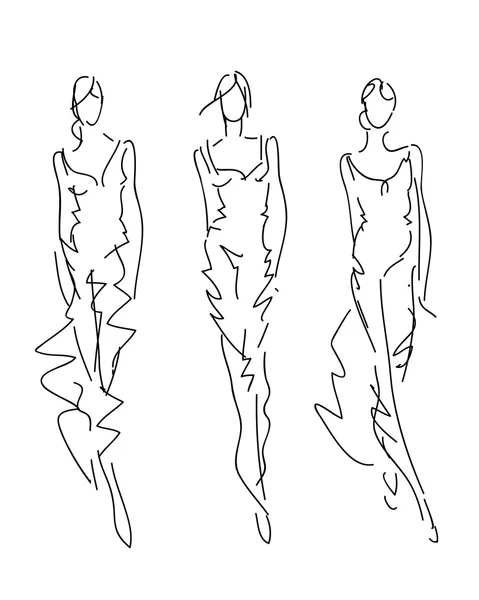 Croquis Poses de mode — Image vectorielle