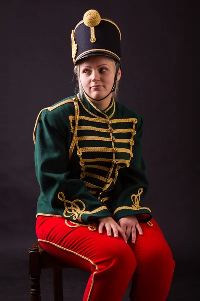 Hungarian hussar woman — Stock Photo, Image