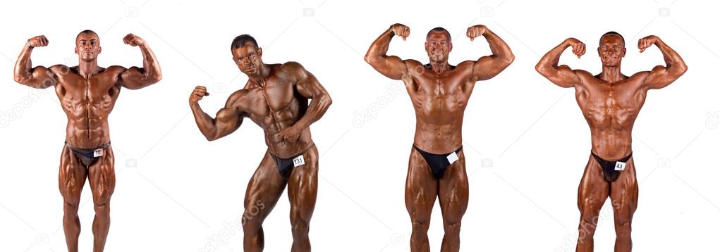 Bodybuilders posing
