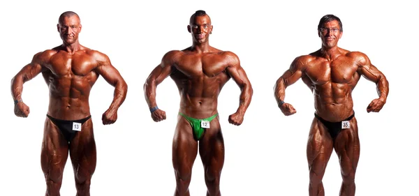 Bodybuilders die zich voordeed — Stockfoto