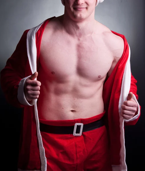 Papai Noel muscular — Fotografia de Stock