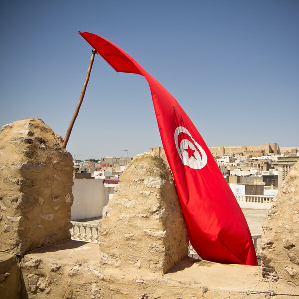Tunisian flag in Sousse