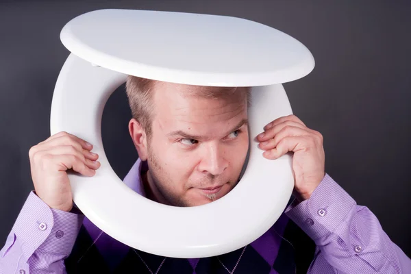 Man in toilet — Stock Photo, Image