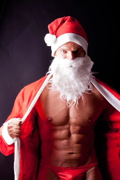 Muskularny Święty Mikołaj — Zdjęcie stockowe
