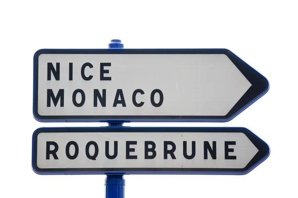 Ницца, дорожный знак Монако — стоковое фото