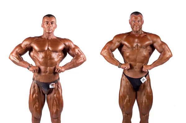 Bodybuilders böjning — Stockfoto