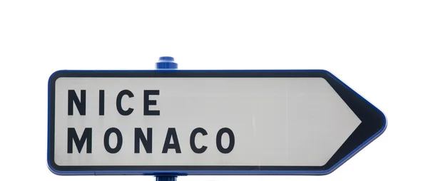 Ницца, дорожный знак Монако — стоковое фото