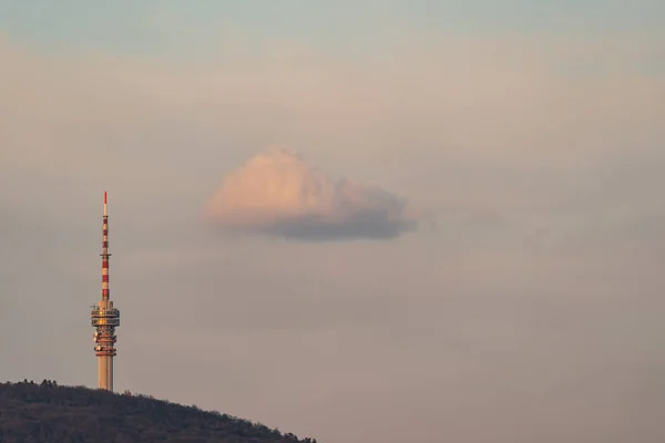 Torre Pecs Com Uma Nuvem Noite — Fotografia de Stock