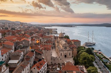 Sibenik old town in Croatia at sunrise